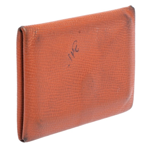 Hermes  Orange Epsom Leather Calvi Card Holder - Picture 3 of 9